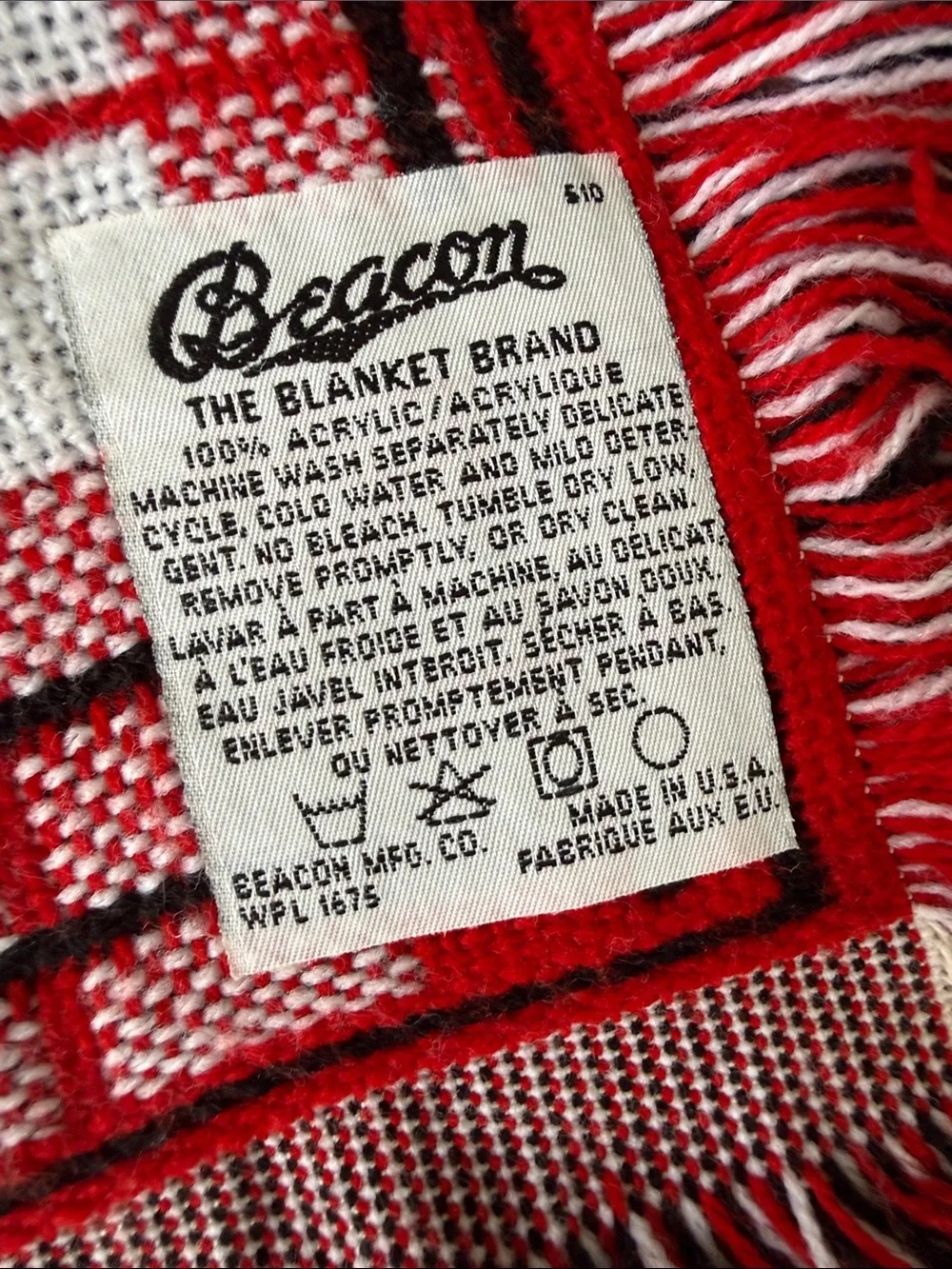 Beacon Scottie Dog Red & Black Plaid Throw Blanket - Made in USA